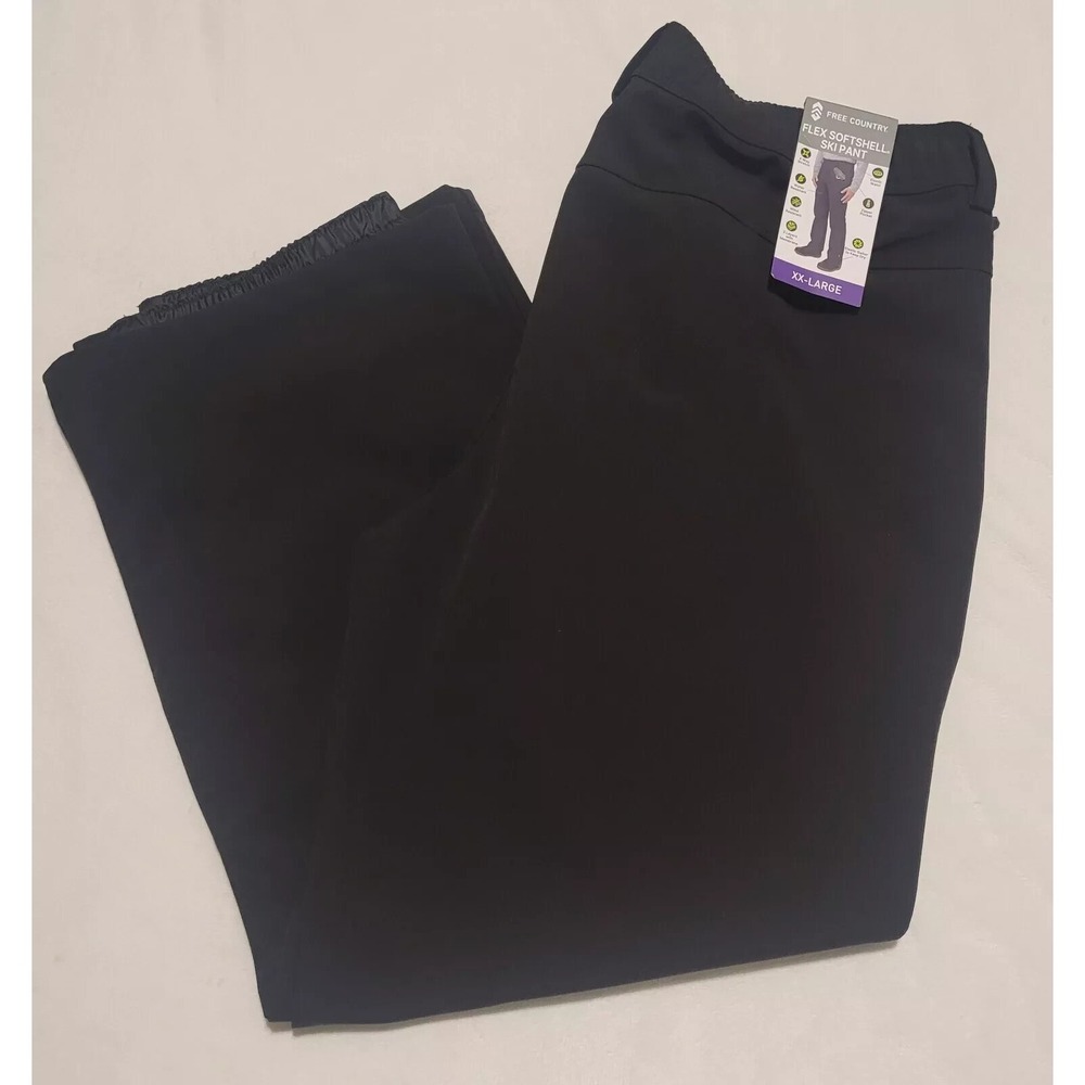 NWT‎ Free Country Men Flex Softshell Brushed Snow/Ski Pant Black XXL